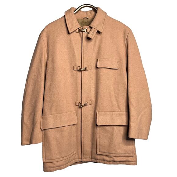 Vintage 50s Danville Co Mens Size Large Wool Toggle Coat Plush Lining Preppy - Picture 1 of 16